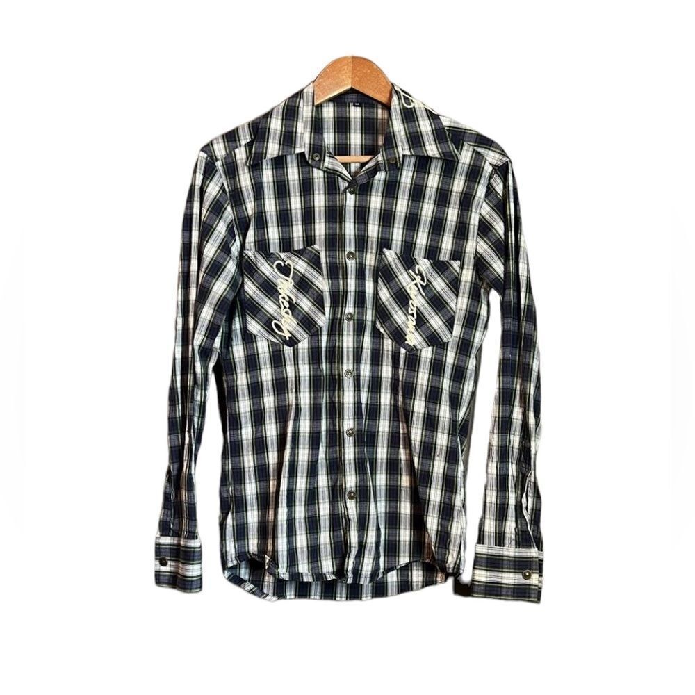 ‎Takesky Kurosawa plaid snap button up shirt